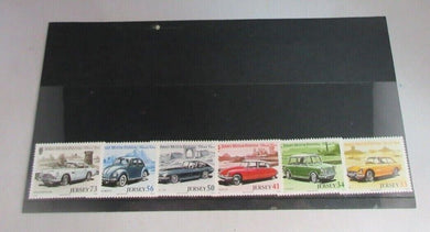 QUEEN ELIZABETH II JERSEY MOTOR FESTIVAL CLASSIC CARS STAMPS MNH IN STAMP HOLDER