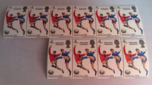 Load image into Gallery viewer, 1966 ENGLAND WINNERS WORLD CUP 1966 4d 10x STAMPS MNH CLEAR FRONTED STAMP HOLDER
