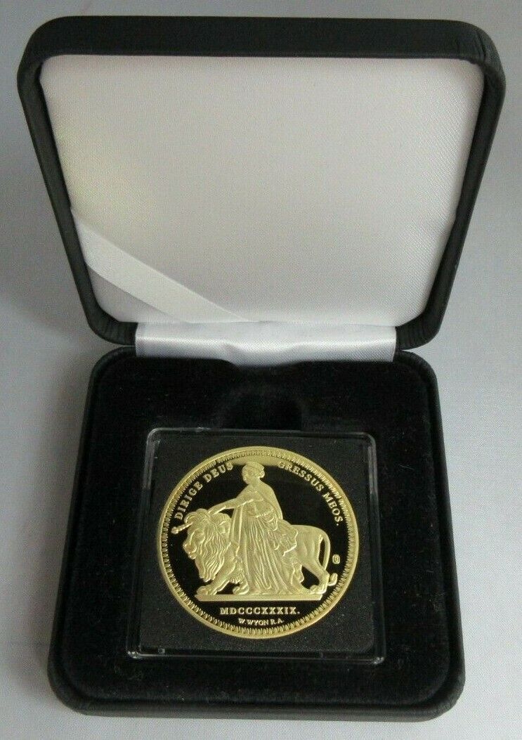 2006 UNA & THE LION GOLD PLATED COPPER PROOF RESTRIKE IN QUAD CAPSULE & BOX