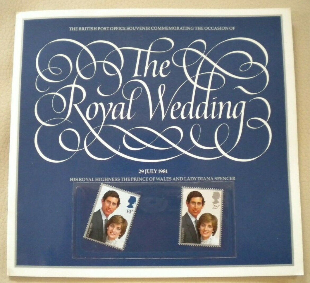 1981 THE ROYAL WEDDING HRH PRINCE WALES & LADY DIANA SPENCER POSTOFFICE SOUVENIR