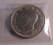 Load image into Gallery viewer, 1944 KING GEORGE VI EF+ .500 FLORIN TWO SHILLINGS WITH PROTECTIVE CLEAR FLIP
