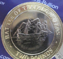 Load image into Gallery viewer, 2006 GIBRALTAR £2 TWO POUND COIN BATTLE OF TRAFALGAR 1805 - 200 YEARS ANIV BUNC

