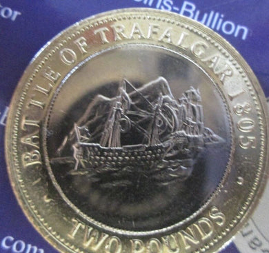 2006 GIBRALTAR £2 TWO POUND COIN BATTLE OF TRAFALGAR 1805 - 200 YEARS ANIV BUNC