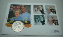 Load image into Gallery viewer, 1947-1997 GOLDEN WEDDING ANNIVERSARY, £5 CROWN COIN FIRST DAY COVER PNC &amp; INFO
