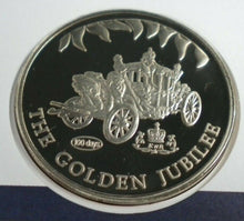 Load image into Gallery viewer, 1952-2002 THE QUEEN&#39;S GOLDEN JUBILEE, FALKLAND ISLAND BUNC 50p CROWN COIN PNC
