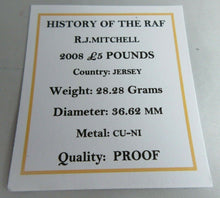 Load image into Gallery viewer, 2008 HISTORY OF THE RAF RJ MITCHELL PROOF £5 FIVE POUND CROWN BOX COA
