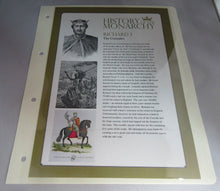 Load image into Gallery viewer, RICHARD I HISTORY OF THE MONARCHY PNC,FIRST DAY COVER,STAMPS &amp; INFORMATION SET
