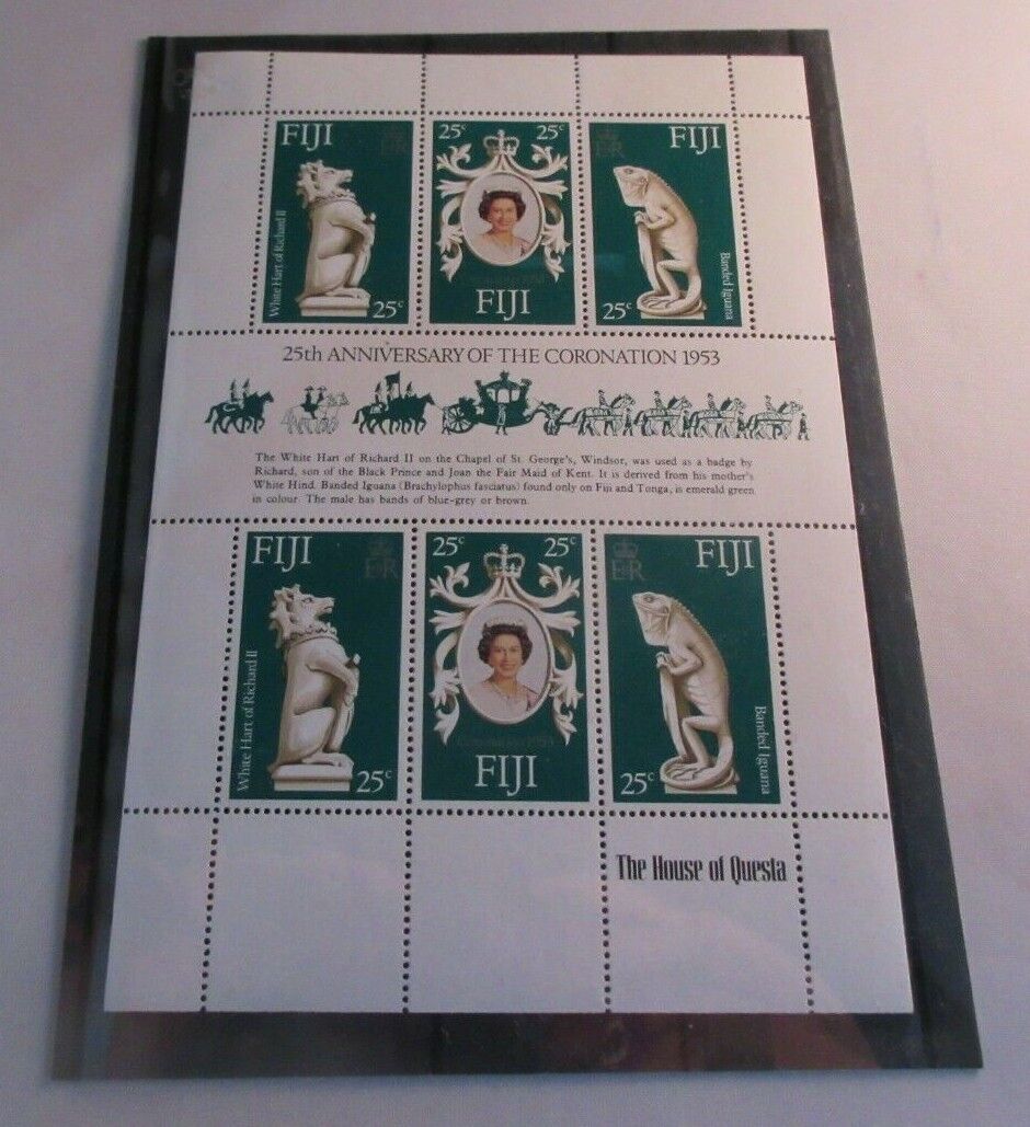 FIJI 25TH ANNIVERSARY OF THE CORONATION 1953 MINI SHEET MNH