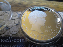Load image into Gallery viewer, UK SILVER PROOF PRINCESS DIANA COINS VARIOUS £5 /CROWNS/RUPEES/ DOLLARS
