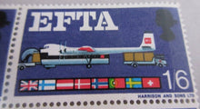 Load image into Gallery viewer, 1967 EFTA SEA FREIGHT PRE DECIMAL 1/6 X 9 &amp; AIR FREIGHT 9d X 9 STAMPS MNH
