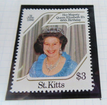 Load image into Gallery viewer, 1986 QEII 60TH BIRTHDAY &amp; ROYAL WEDDING ST KITTS STAMPS &amp; ALBUM SHEET
