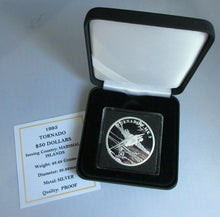 Load image into Gallery viewer, 1995 TORNADO SILVER PROOF $50 FIFTY DOLLAR COIN IN BOX &amp; COA
