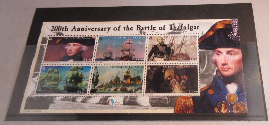 200TH ANNIVERSARY BATTLE OF TRAFALGAR SOLOMON ISLANDS STAMPS MNH MINI SHEET