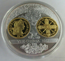 Load image into Gallery viewer, 2013 THE GUINEA 1663 70MM MEDALLION SILVER PLATED WITH SPOT GOLD, CAPSULE &amp; COA
