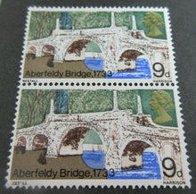 Load image into Gallery viewer, 1968 ABERFELDY BRIDGE 9d 7 X STAMPS MNH IN CLEAR FRONTED STAMP HOLDER
