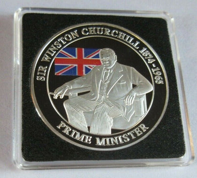 1874-1965 SIR WINSTON CHURCHILL PRIME MINISTER PROOF MEDAL WITHIN CAPSULE
