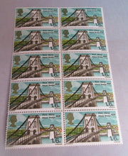 Load image into Gallery viewer, 1968 PORT MENAI BRIDGE 1s 6d 10 X STAMPS MNH IN CLEAR FRONTED STAMP HOLDER
