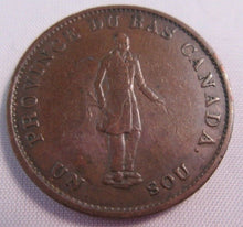 Load image into Gallery viewer, 1837 BANK OF CANADA HALF PENNY BANK TOKEN PROVINCE DU BAS CANADA IN CLEAR FLIP
