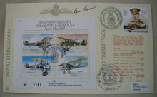 Load image into Gallery viewer, 1987 70th ANNIV OF THE BATTLE OF ARRAS S/L G.H.BENNIONS SIGNED FLOWN STAMP COVER
