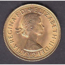 Load image into Gallery viewer, 1967 BRILLIANT UNCIRCULATED QUEEN ELIZABETH II LAUREATE HEAD FULL SOVEREIGN
