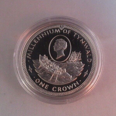 1979 Millennium of Tynwald Sir William Hillary Silver Proof 1 Crown Coin