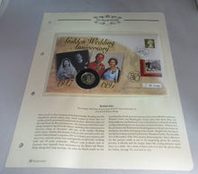 Load image into Gallery viewer, 1947-1997 GOLDEN WEDDING ANNIVERSARY SILVER PROOF £1 COIN FIRST DAY COVER PNC

