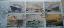 Load image into Gallery viewer, 2004 SPANNING THE OCEANS FROM STEAMSHIPS TO OCEAN LINERS COVER PNC &amp; INFO CARD
