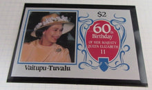 Load image into Gallery viewer, 1986 QUEEN ELIZABETH II 60TH BIRTHDAY VAITUPU TUVALU STAMPS &amp; ALBUM SHEET
