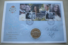 Load image into Gallery viewer, 2010 ROYAL WEDDING WILLIAM &amp; KATE PROOF 1 CROWN 1ST DAY COIN COVER PNC L-EDITION
