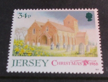 Load image into Gallery viewer, 1988 JERSEY CHRISTMAS DECIMAL STAMPS X 4 MNH IN STAMP HOLDER
