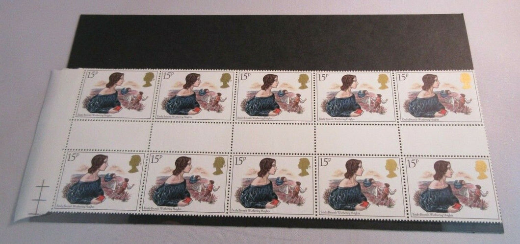 GB 1980 EMILY BRONTE WUTHERING HEIGHTS 15p GUTTER PAIRS TWENTY STAMPS MNH