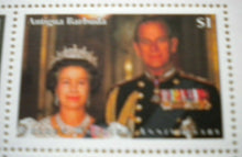 Load image into Gallery viewer, 1947-1997 THE GOLDEN WEDDING ANNIVERSARY QEII PP ANTIGUA BARBUDA 6 MNH STAMPS
