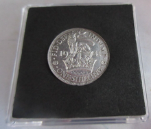 Load image into Gallery viewer, 1941 KING GEORGE VI  .500 SILVER ENGLISH ONE SHILLING COIN IN QUAD CAPSULE
