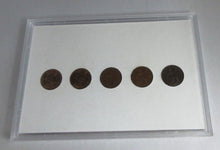 Load image into Gallery viewer, BRITAINS LOST COINAGE THE FARTHING 1895-1955 UK 5 COIN SET &amp; ROYAL MINT RED BOOK
