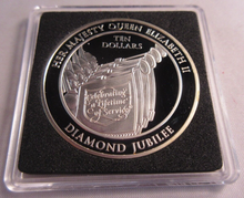 Load image into Gallery viewer, 2012 QE II DIAMOND JUBILEE SILVER PROOF FIJI $10 DOLLAR COIN BOX &amp; COA
