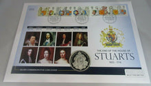 Load image into Gallery viewer, 2014 QUEEN ANNE &quot;THE HOUSE OF STUARTS&quot; SILVER PROOF UK £5 COIN COVER COA
