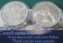 Load image into Gallery viewer, Canada SILVER DOLLARS .800 SILVER BUnc from THE ROYAL CANADIAN MINT IN CAPSULE
