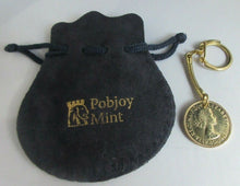 Load image into Gallery viewer, 1967 UK GOLD PLATED HALF PENNY KEY-RING  IN POUCH
