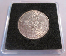 Load image into Gallery viewer, 1943 KING GEORGE VI BUNC .500 FLORIN TWO SHILLINGS WITH QUAD CAP, BOX &amp; COA
