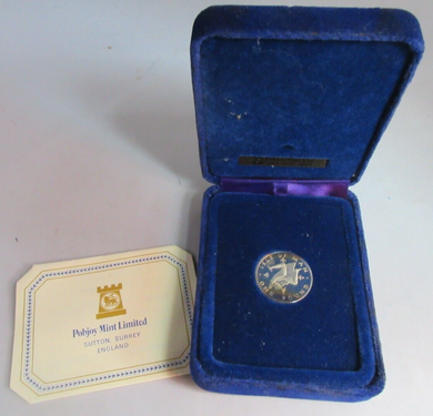 1978 ISLE OF MAN SILVER PROOF £1 ONE POUND COIN WITH BOX & COA