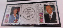 Load image into Gallery viewer, 1991 THE BIRTHDAYS OF QEII 65 &amp; PRINCE PHILIP 70 STAMPS MNH &amp; ALBUM SHEET
