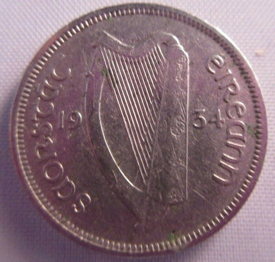 1934 IRELAND IRISH EIRE 6d SIXPENCE EF+ PRESENTED IN CLEAR FLIP