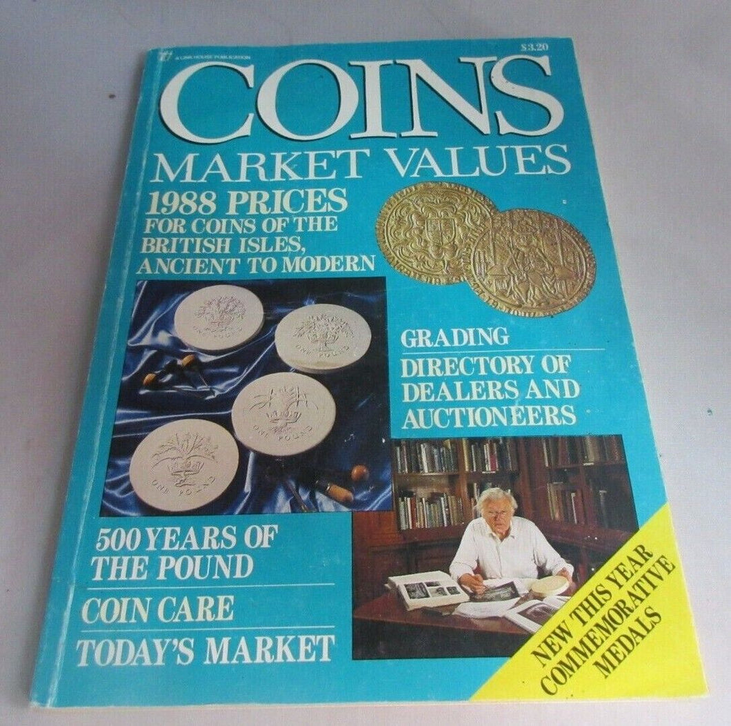 1988 COINS MARKETS VALUES PRICE GUIDE LINK HOUSE PUBLICATION PAPERBACK