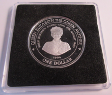 Load image into Gallery viewer, 1994 QEQM LADY OF THE CENTURY SILVER PROOF ONE DOLLAR COIN BOX &amp; COA
