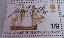 Load image into Gallery viewer, 1968 JAMES COOK FIRST VOYAGE OF DISCOVERY BLOCK OF 8 1/9 STAMPS MNH  S/HOLDER
