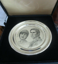 Load image into Gallery viewer, 1981 PRINCESS DIANA &amp; PRINCE CHARLES SOLID SILVER WEDDING PLATE 214 GRAMS
