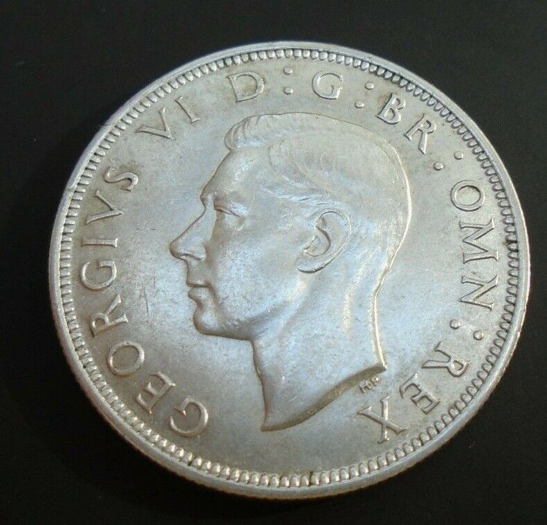 1946 KING GEORGE VI BARE HEAD 1 SILVER HALF CROWN ref SPINK 4080 A1