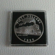 Load image into Gallery viewer, 1996 Steam Train PENNSYLVANIA MARSHALL ISLANDS $50 Dollars Silver Proof Coin

