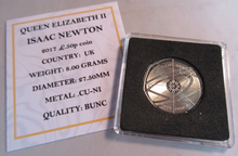 Load image into Gallery viewer, 2017 ISAAC NEWTON QEII BUNC 50P FIFTY PENCE COIN WITH QUAD CAPSULE &amp; COA
