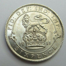 Load image into Gallery viewer, 1911 SIXPENCE BARE HEAD LION PASSANT ON CROWN SPINK REF 4014 UNCIRCULATED
